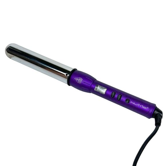 NuMe Magic Curling Wand in Purple, Clipless Titanium 32mm Digital Temp Control - Picture 2 of 6